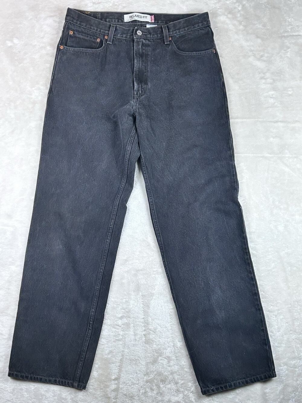 Levis 550 Jeans Men’s Sz 36x34 Black Denim Relaxed Fit Vintage Y2K Skater Fade